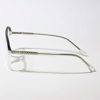 Eyejack Swift Matt Transparent & Grey Aviator Eyeglasses for Men & Women (MB23005CL161-C2)