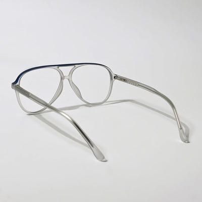 Eyejack Swift Grey & Blue Aviator Eyeglasses for Men & Women (MB23005CL163-C4)