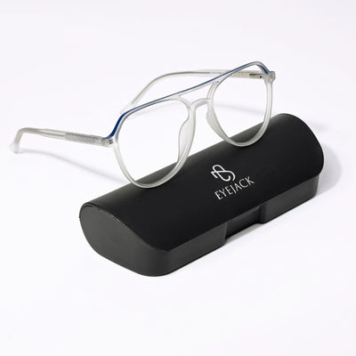 Eyejack Swift Grey & Blue Aviator Eyeglasses for Men & Women (MB23004CL155-C4)