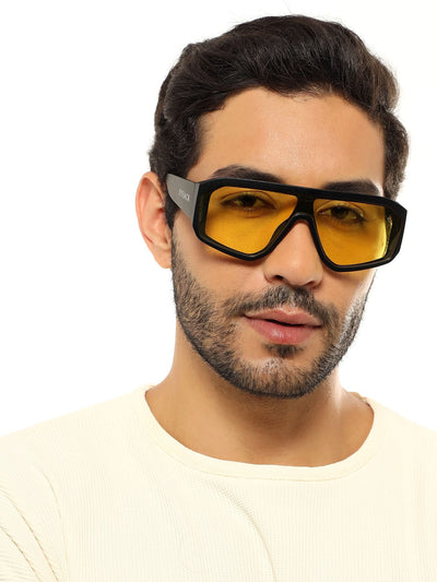 Supremo - Black Oversize Sunglasses I Yellow Lenses (ID2329CL861)