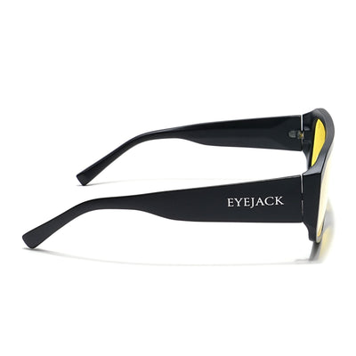 Supremo - Black Oversize Sunglasses I Yellow Lenses (ID2329CL861)