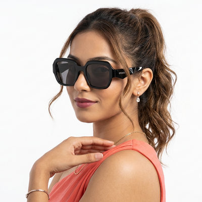 Eyejack Black Oversize Sunglasses for Women (3732CL994)