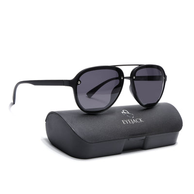 Eyejack Black Aviator Polarized Sunglasses for Men & Women (P025PCL2145)