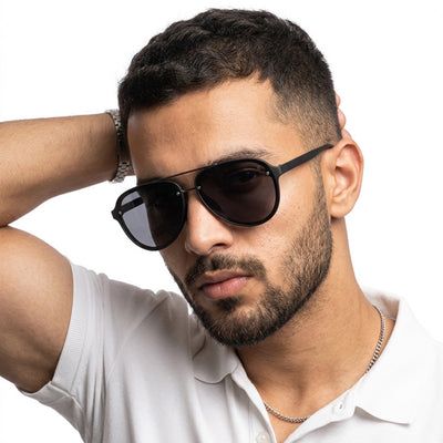 Eyejack Black Aviator Polarized Sunglasses for Men & Women (P025PCL2145)