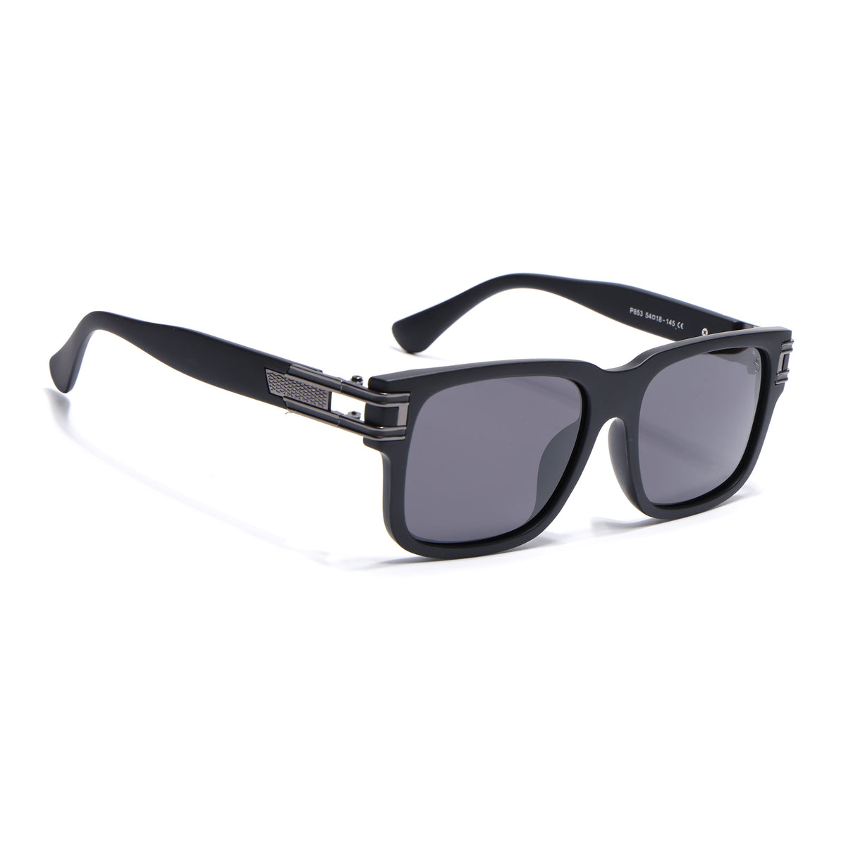 Eyejack Black Wayfarer Polarized Sunglasses for Men & Women (P853PCL2144)