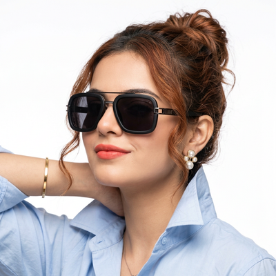 Eyejack Black Wayfarer Polarized Sunglasses for Men & Women (P888PCL2142)