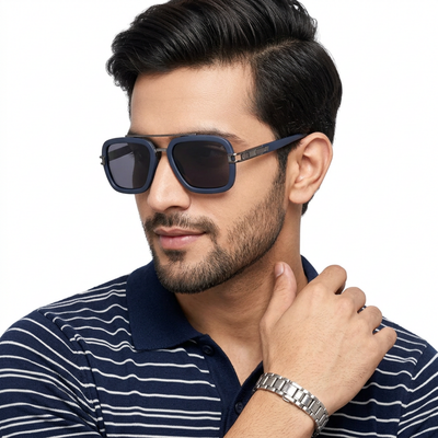 Eyejack Blue Wayfarer Polarized Sunglasses for Men & Women (P888PCL2143)
