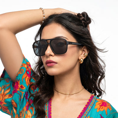 Flare - Black Wayfarer Sunglasses (PG07CL1077)