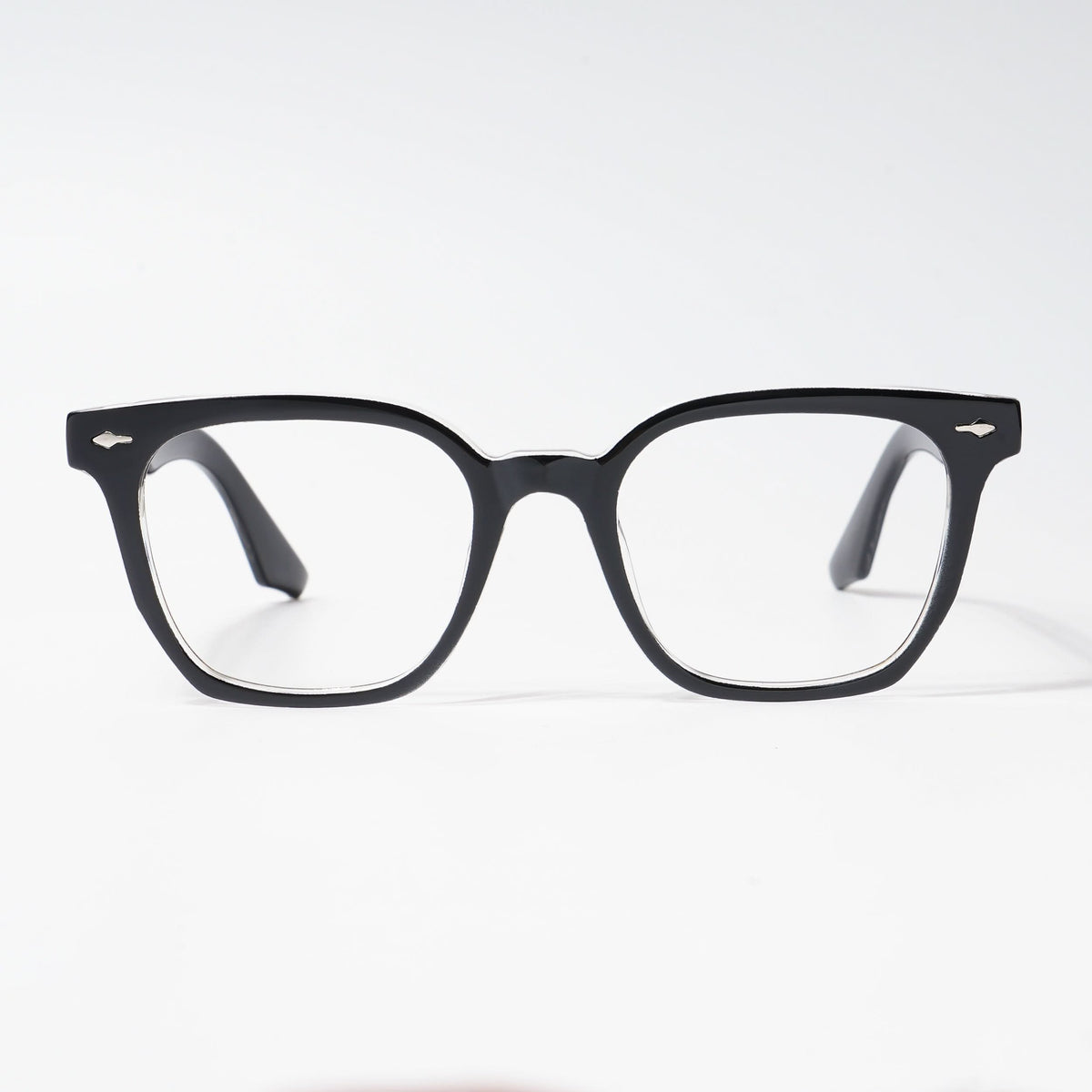 HEXXA Black & Transparent Square Eyeglasses for Men & Women (S9005CL464-C2)