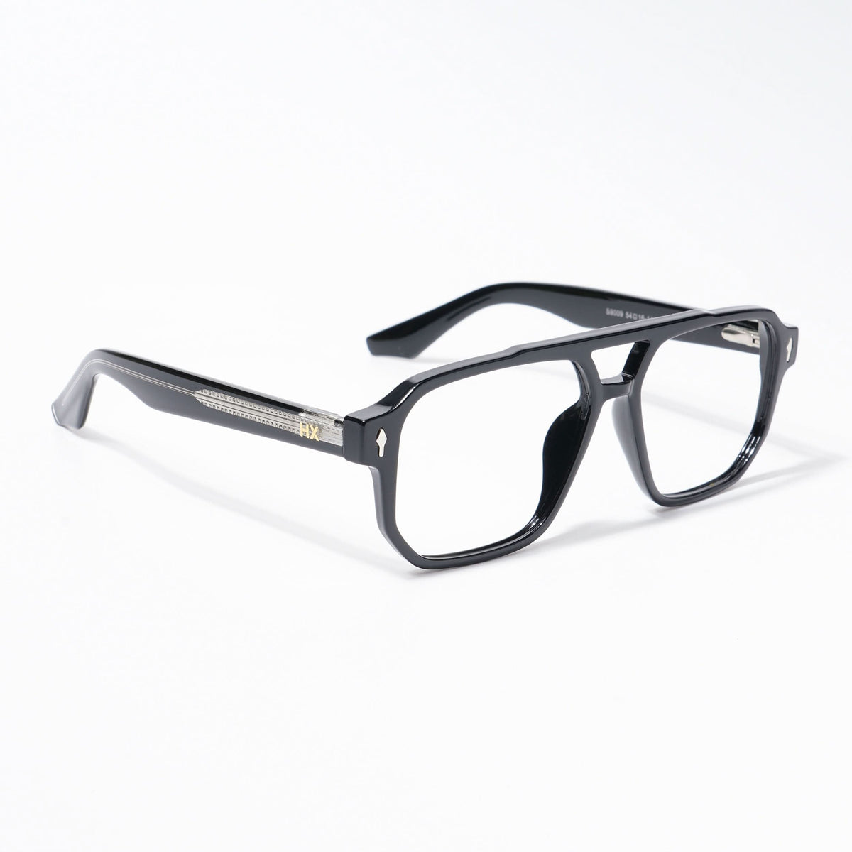 HEXXA Shine Black Wayfarer Eyeglasses for Men & Women (S9009CL468-C1)