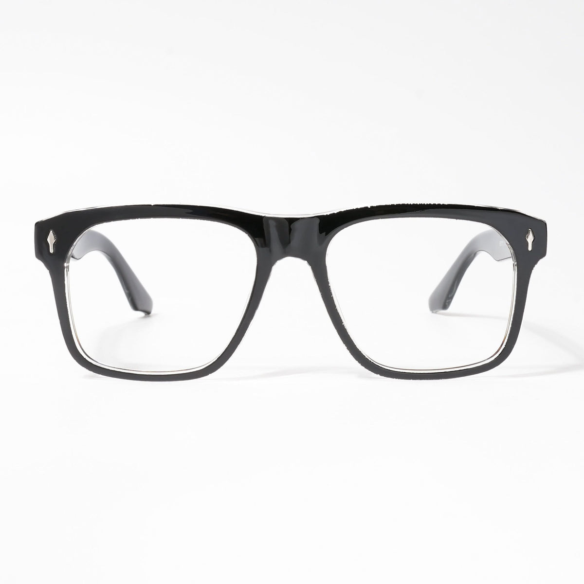 HEXXA Black & Transparent Square Eyeglasses for Men & Women (S9010CL473-C2)