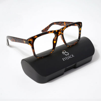 HEXXA Demi Brown Square Eyeglasses for Men & Women (S9010CL475-C4)