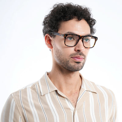 HEXXA Demi Brown Square Eyeglasses for Men & Women (S9010CL475-C4)