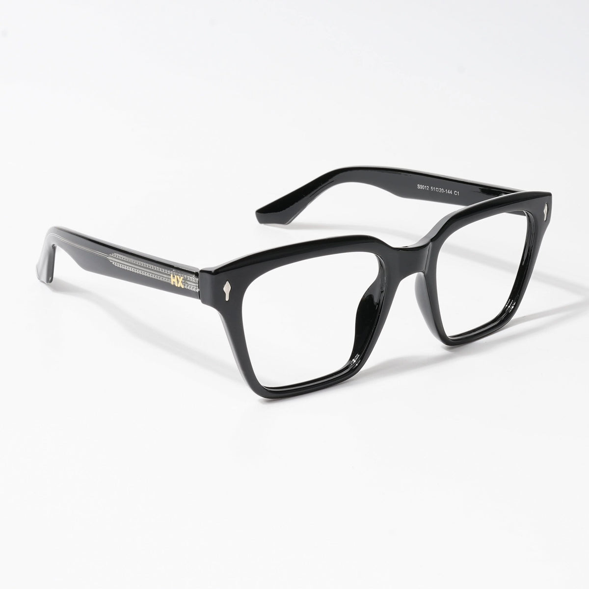 HEXXA Shine Black Square Eyeglasses for Men & Women (S9012CL480-C1)