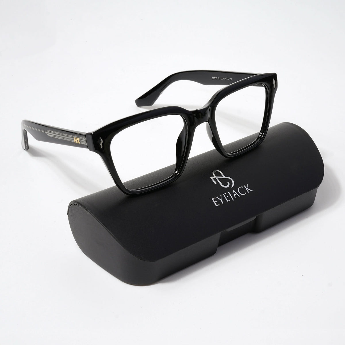 HEXXA Shine Black Square Eyeglasses for Men & Women (S9012CL480-C1)