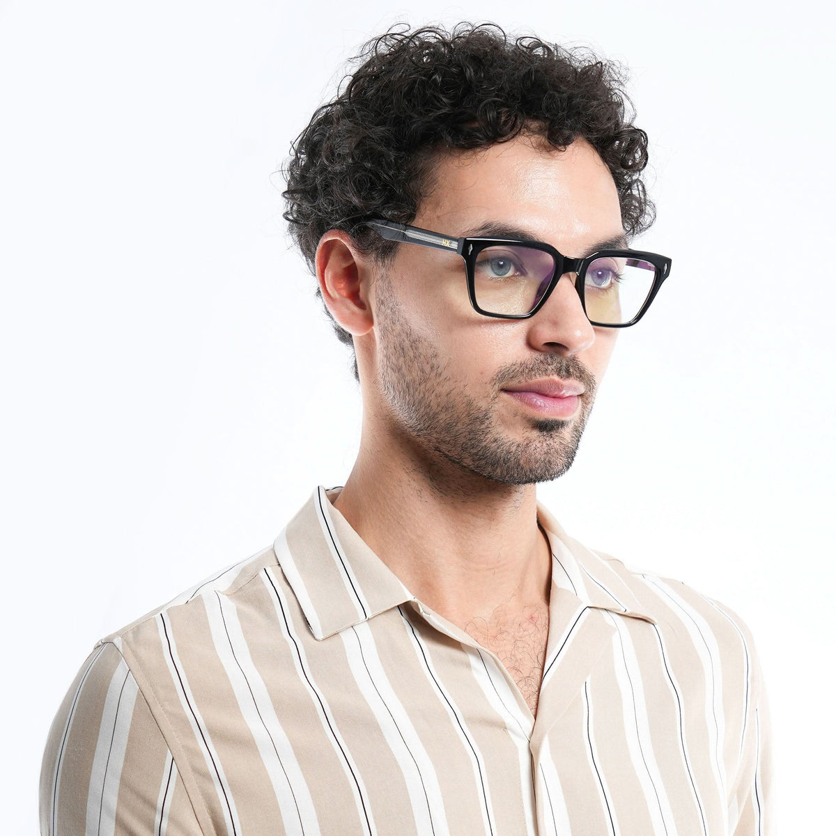 HEXXA Shine Black Square Eyeglasses for Men & Women (S9012CL480-C1)