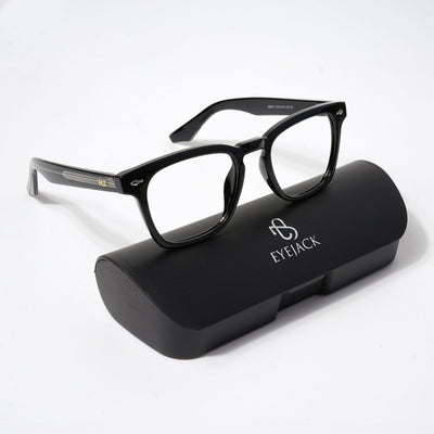 HEXXA Shine Black Square Eyeglasses for Men & Women (S9014CL484-C1)