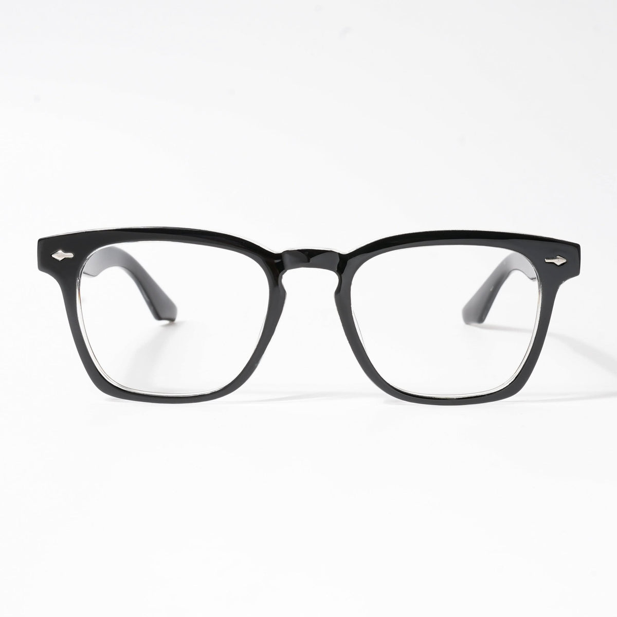 HEXXA Black & Transparent Square Eyeglasses for Men & Women (S9014CL485-C2)