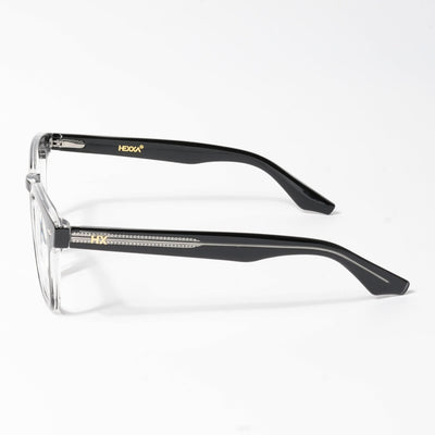 HEXXA Black & Transparent Square Eyeglasses for Men & Women (S9014CL485-C2)