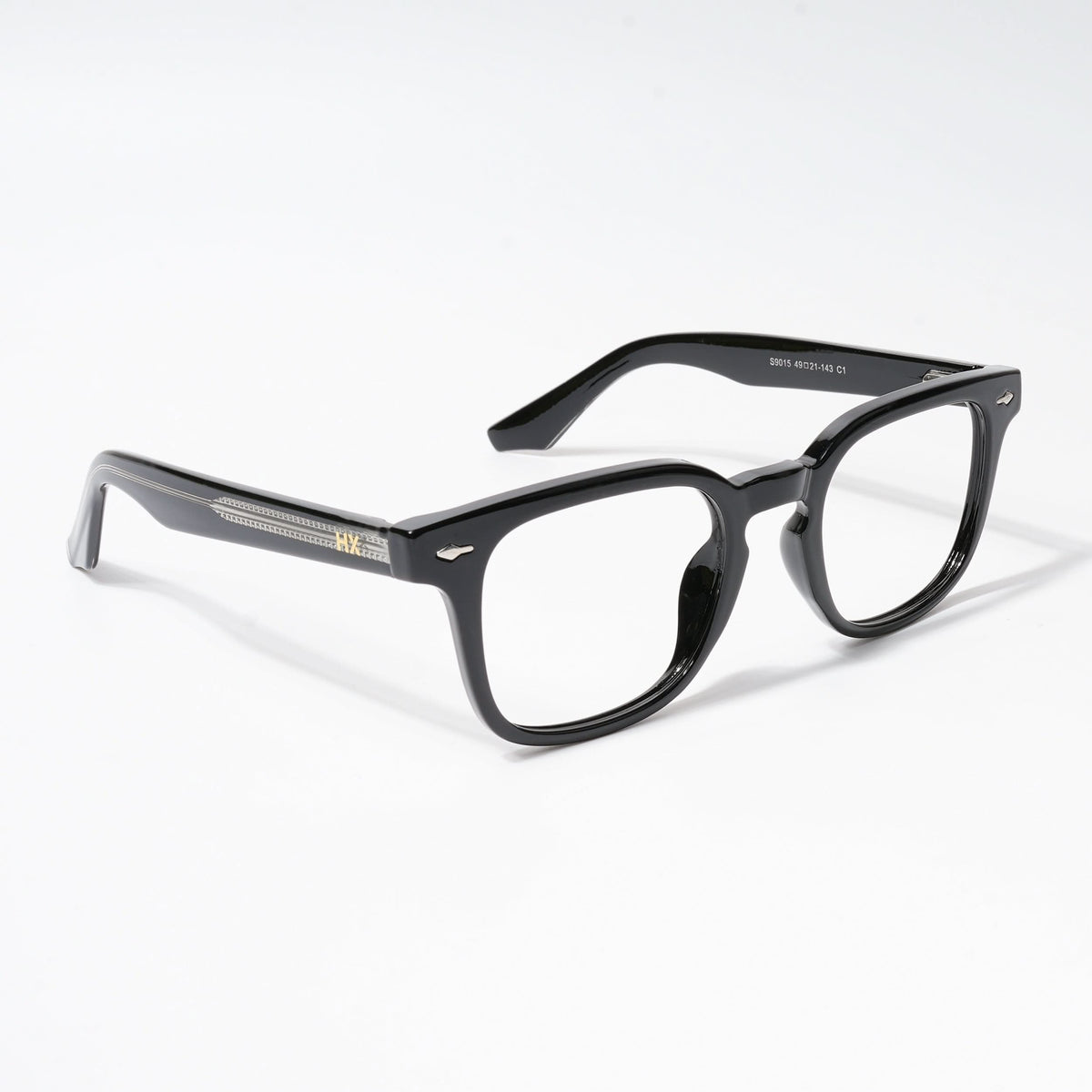 HEXXA Shine Black Square Eyeglasses for Men & Women (S9015CL488-C1)