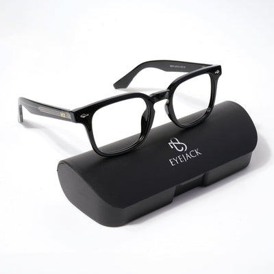 HEXXA Shine Black Square Eyeglasses for Men & Women (S9015CL488-C1)