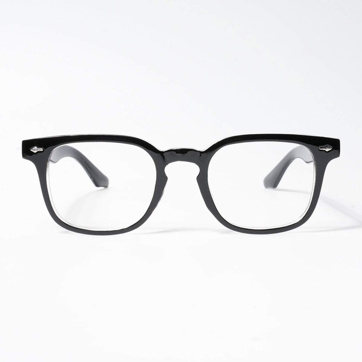 HEXXA Black & Transparent Square Eyeglasses for Men & Women (S9015CL489-C2)