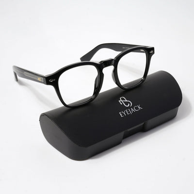 HEXXA Shine Black Square Eyeglasses for Men & Women (S9016CL492-C1)