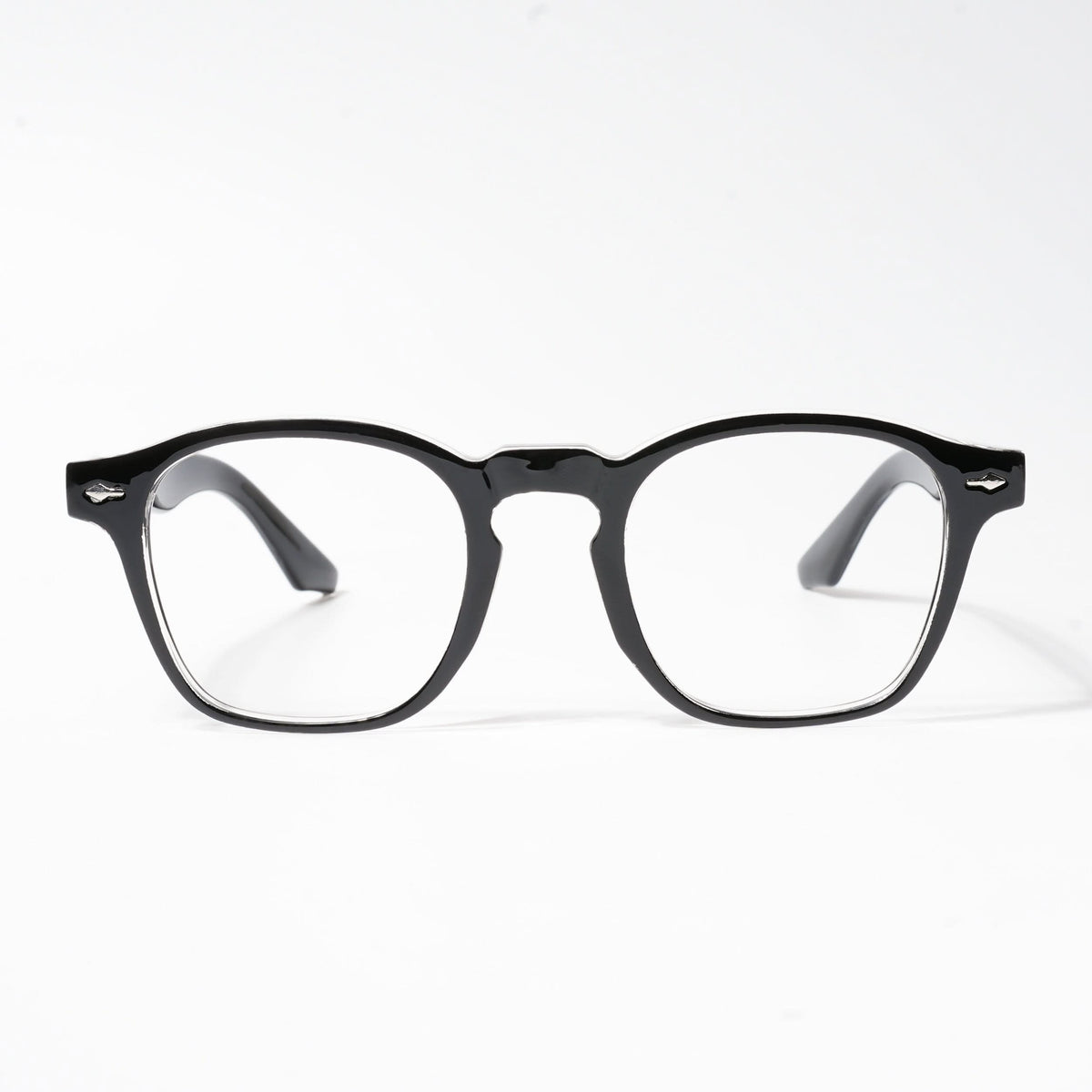 HEXXA Black & Transparent Square Eyeglasses for Men & Women (S9016CL493-C2)