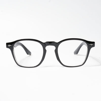 HEXXA Black & Transparent Square Eyeglasses for Men & Women (S9016CL493-C2)