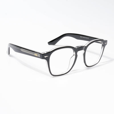 HEXXA Black & Transparent Square Eyeglasses for Men & Women (S9016CL493-C2)