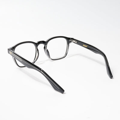 HEXXA Black & Transparent Square Eyeglasses for Men & Women (S9016CL493-C2)