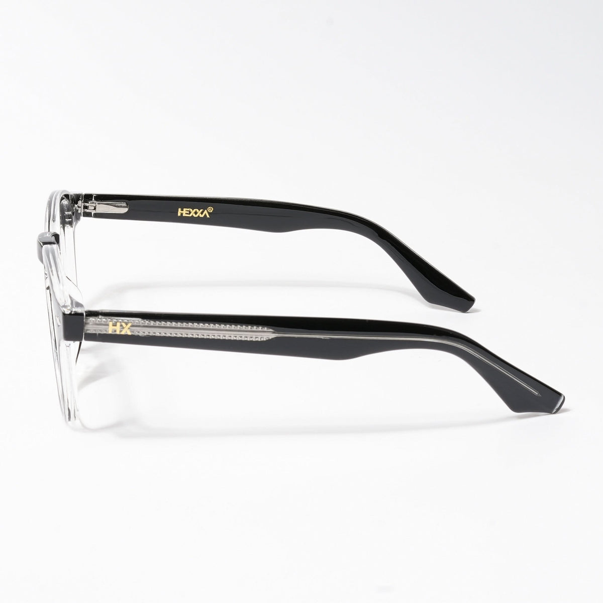 HEXXA Black & Transparent Square Eyeglasses for Men & Women (S9016CL493-C2)