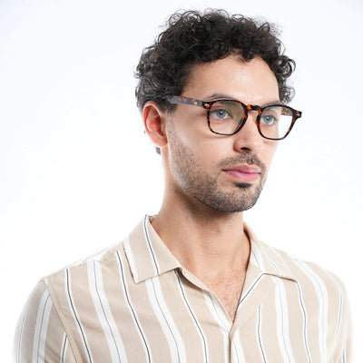 HEXXA Demi Brown Square Eyeglasses for Men & Women (S9016CL495-C4)