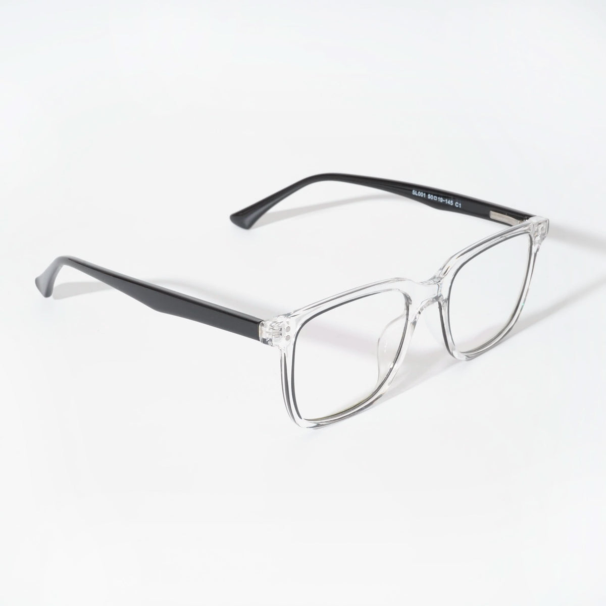 EyeJack Vortex Transparent Black Rectangle Eyeglasses for Men & Women (SL001CL01-C3)
