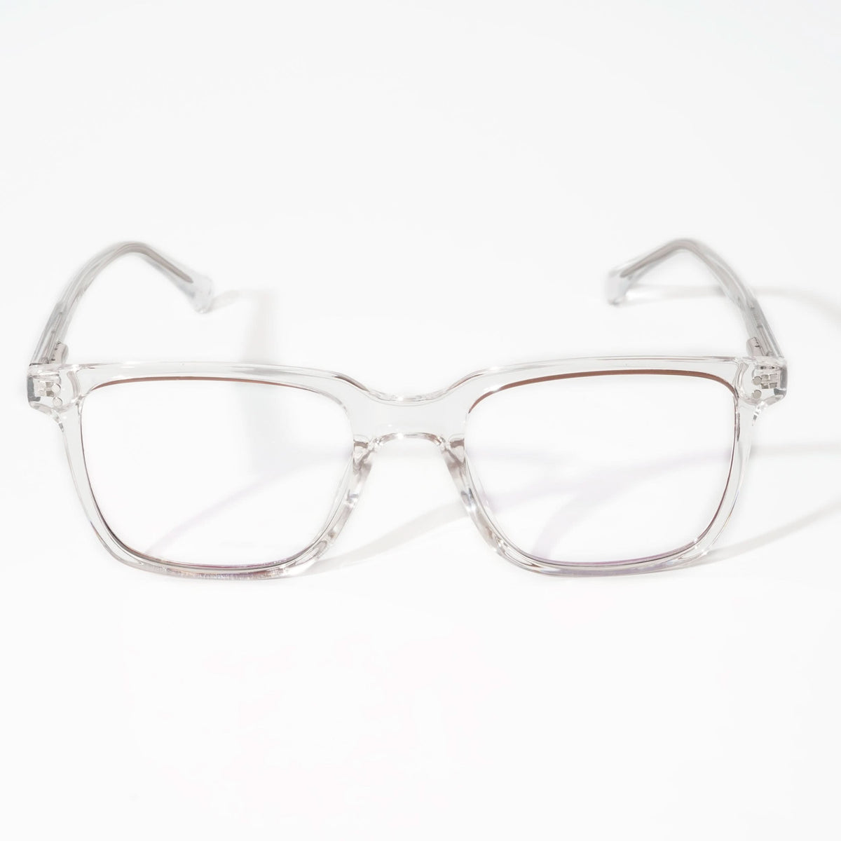 EyeJack Vortex Transparent Brown Rectangle Eyeglasses for Men & Women (SL001CL05-C2)