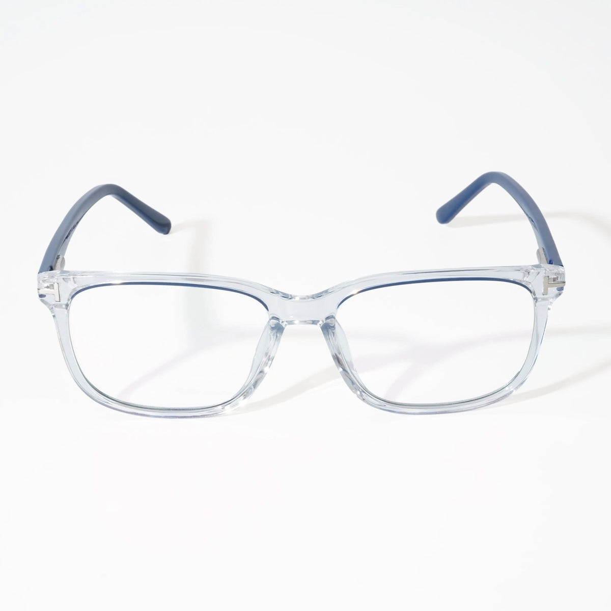 EyeJack Vortex Transparent Blue Rectangle Eyeglasses for Men & Women (SL003CL12-C2)