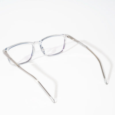 EyeJack Vortex Transparent Blue Rectangle Eyeglasses for Men & Women (SL004CL19-C4)