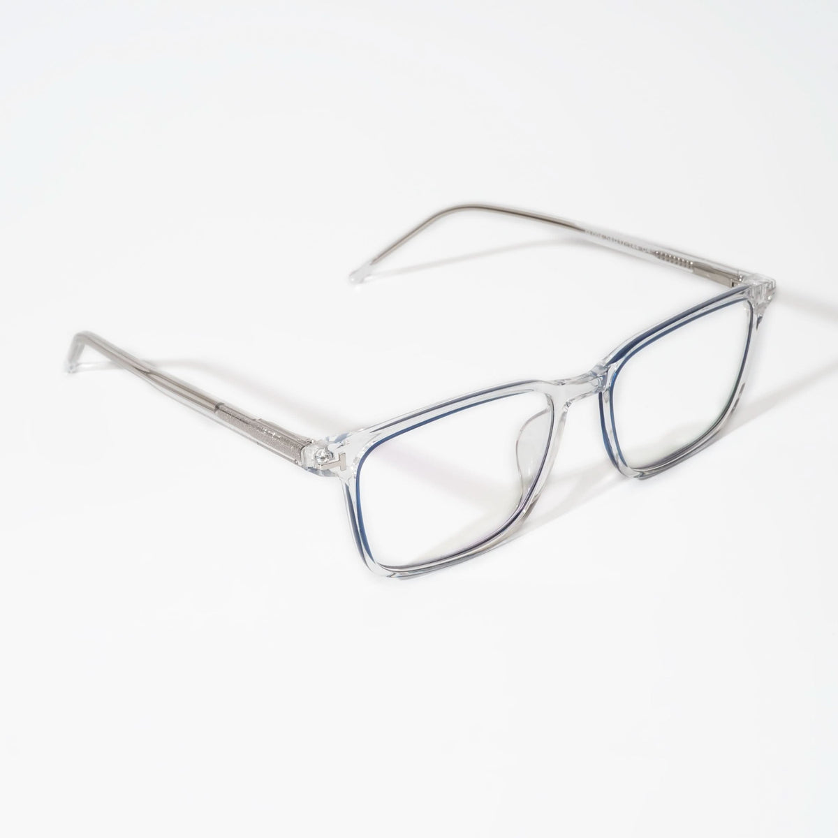 EyeJack Vortex Transparent Blue Rectangle Eyeglasses for Men & Women (SL004CL19-C4)