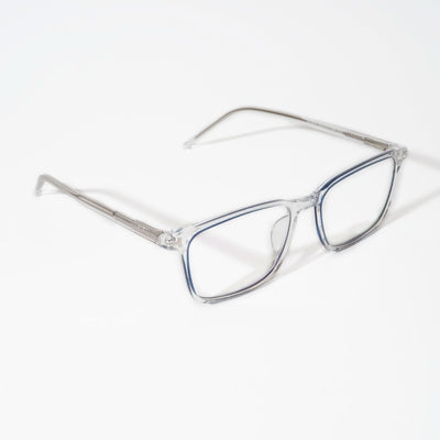 EyeJack Vortex Transparent Blue Rectangle Eyeglasses for Men & Women (SL004CL19-C4)