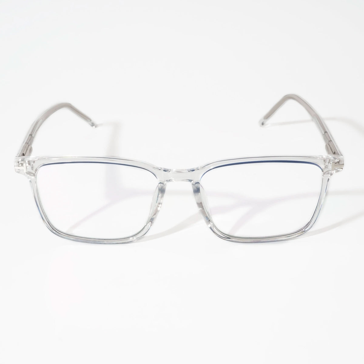 EyeJack Vortex Transparent Blue Rectangle Eyeglasses for Men & Women (SL004CL19-C4)