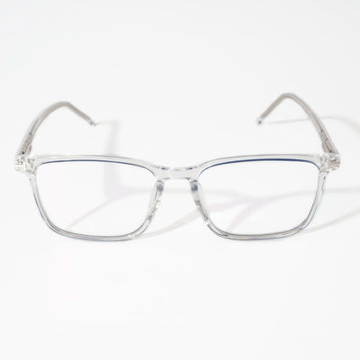 EyeJack Vortex Transparent Blue Rectangle Eyeglasses for Men & Women (SL004CL19-C4)