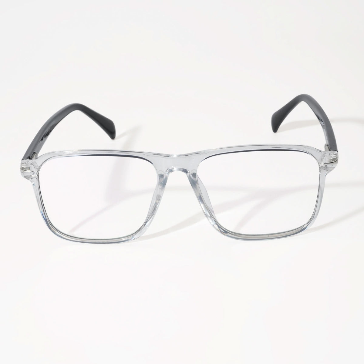 EyeJack Vortex Transparent Black Square Eyeglasses for Men & Women (SL005CL21-C1)