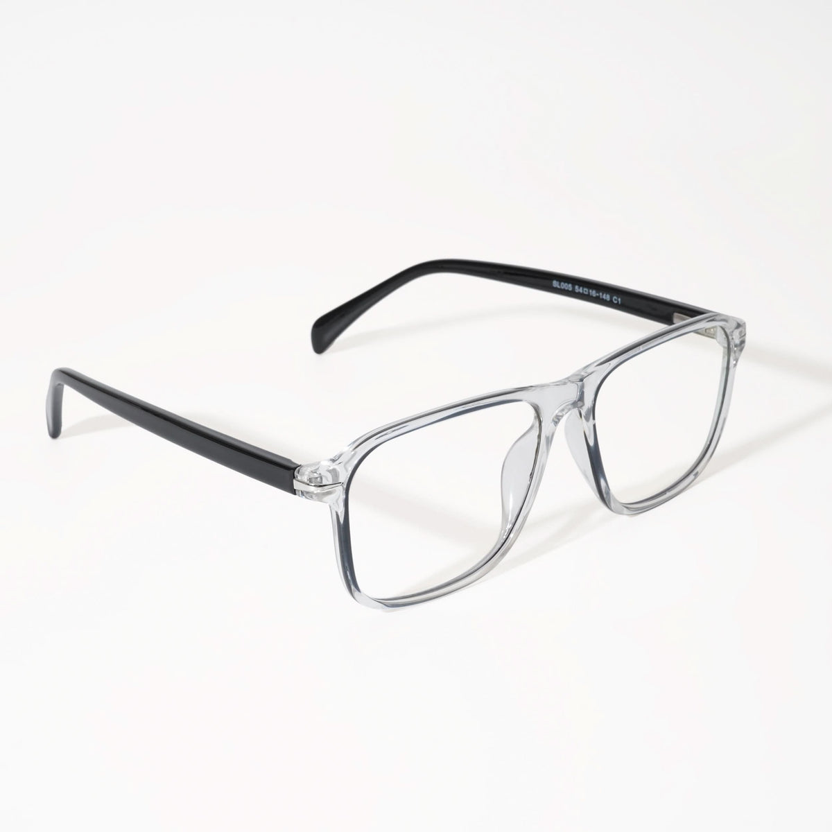 EyeJack Vortex Transparent Black Square Eyeglasses for Men & Women (SL005CL21-C1)