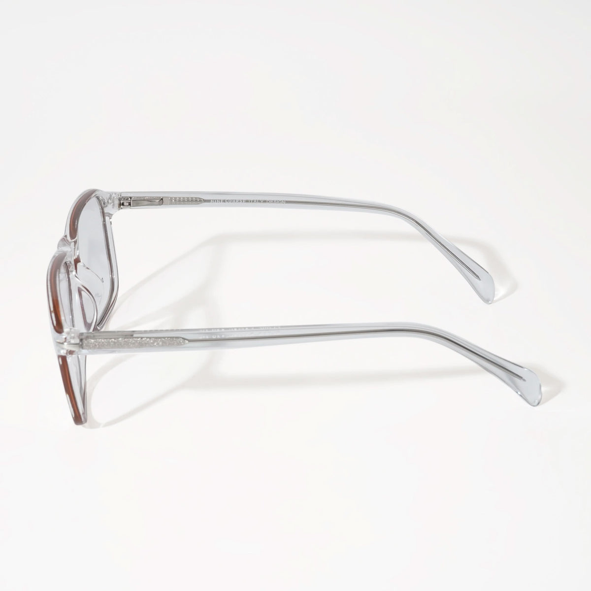 EyeJack Vortex Transparent Brown Square Eyeglasses for Men & Women (SL005CL25-C5)