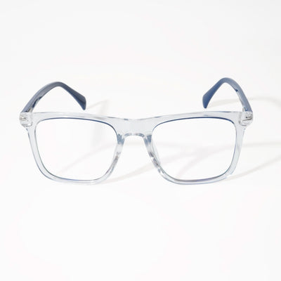 EyeJack Vortex Transparent Blue Square Eyeglasses for Men & Women (SL006CL27-C2)