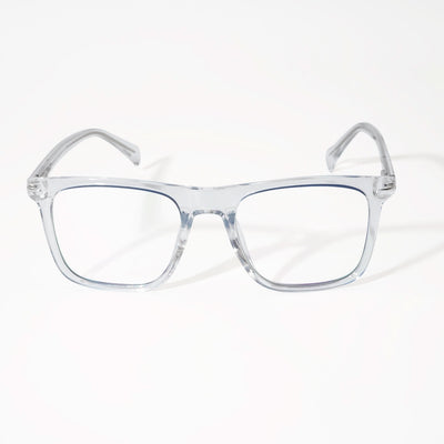 EyeJack Vortex Transparent Blue Square Eyeglasses for Men & Women (SL006CL29-C4)