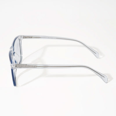 EyeJack Vortex Transparent Blue Square Eyeglasses for Men & Women (SL006CL29-C4)