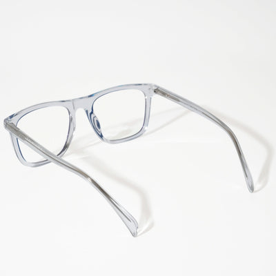 EyeJack Vortex Transparent Blue Square Eyeglasses for Men & Women (SL006CL29-C4)