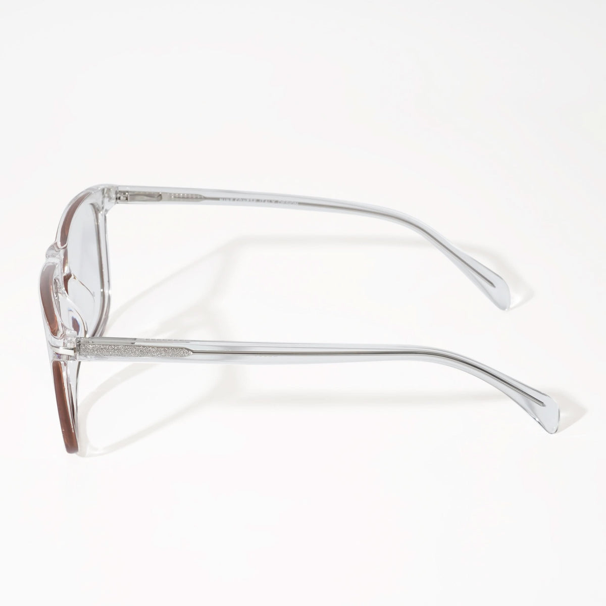 EyeJack Vortex Transparent Brown Square Eyeglasses for Men & Women (SL006CL30-C5)