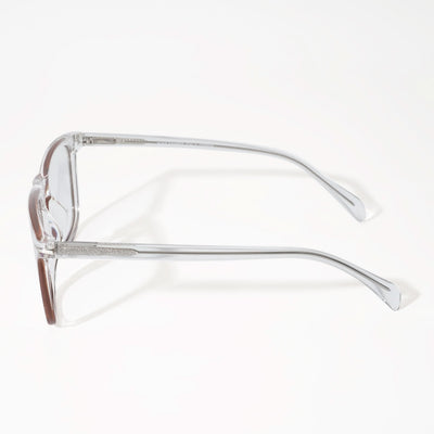 EyeJack Vortex Transparent Brown Square Eyeglasses for Men & Women (SL006CL30-C5)